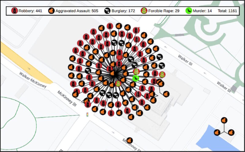 Houston Crime Statistics Detailed Google Map